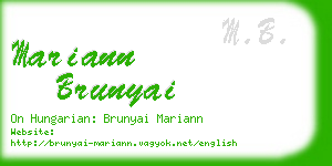 mariann brunyai business card